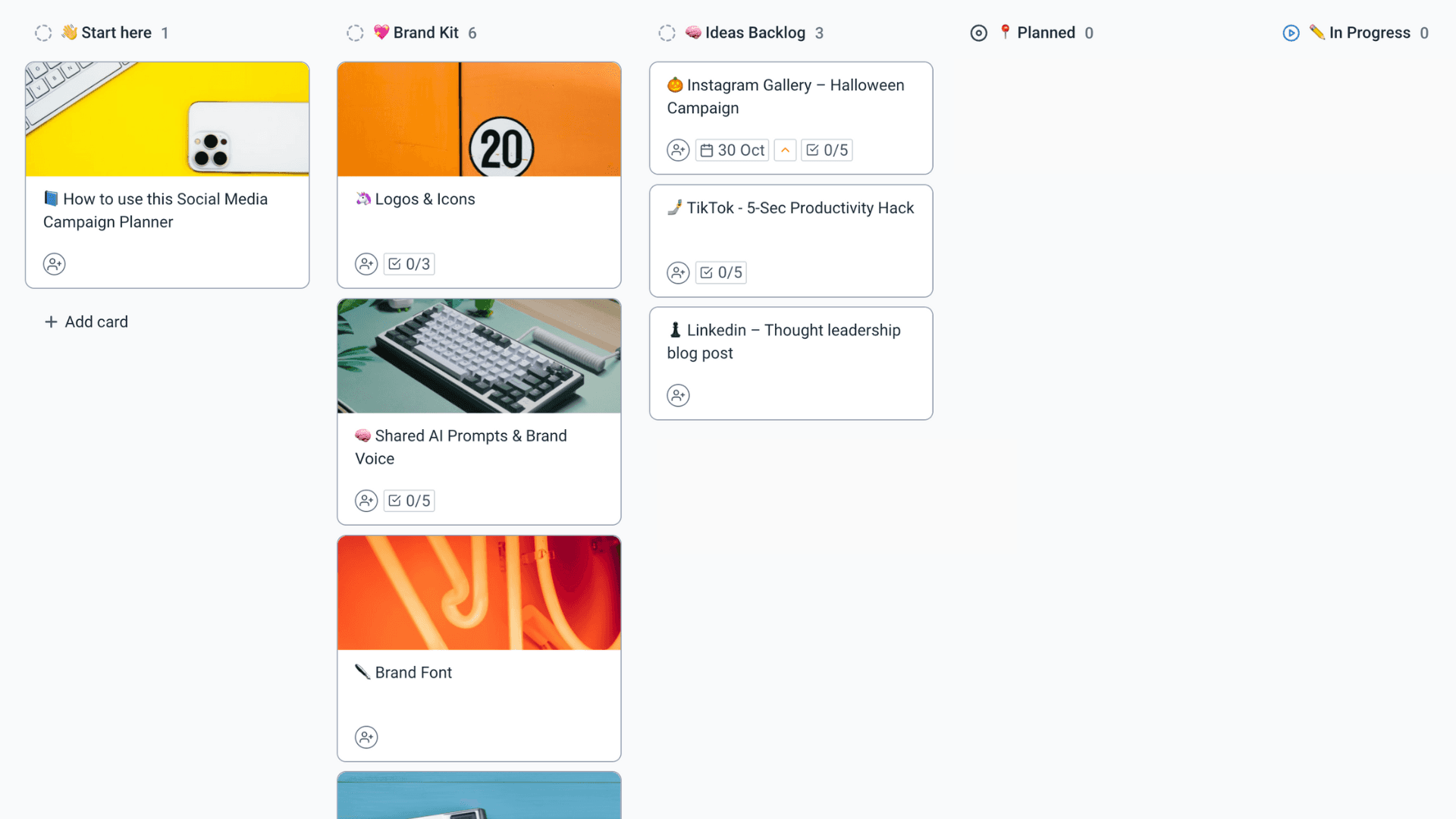 social media campaign planner workflow view